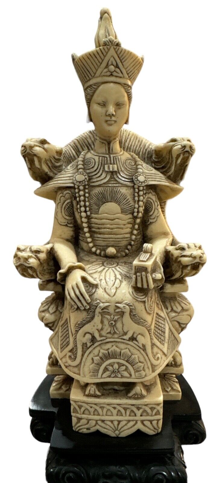 Chinese Empress Statuette Detailed Hand Carved