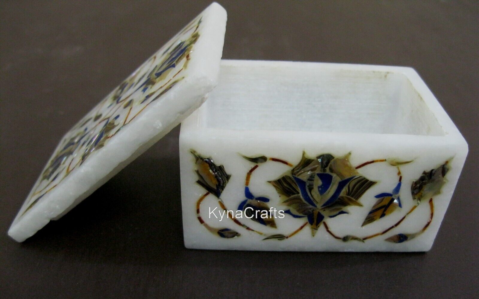 3 x 2 Inches MOP Inlay Work Jewelry Box Marble Decorative Box from Vintage Craft