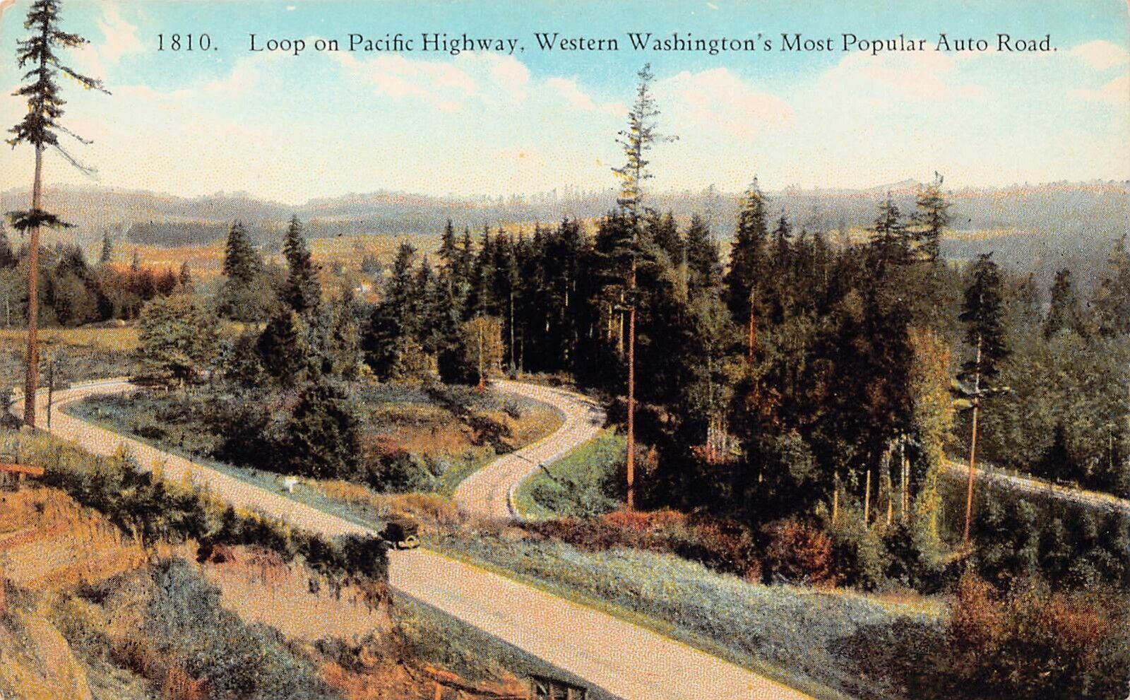 Pacific Coast Highway Loop Western Washington Scenic Route View Vtg Postcard B66