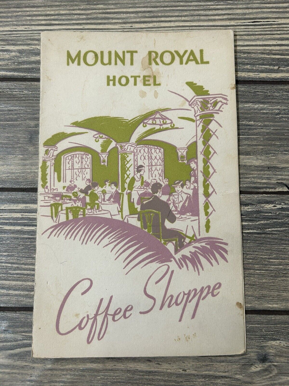 Vintage 1938 Mount Royal Hotel Coffee Shoppe Menu