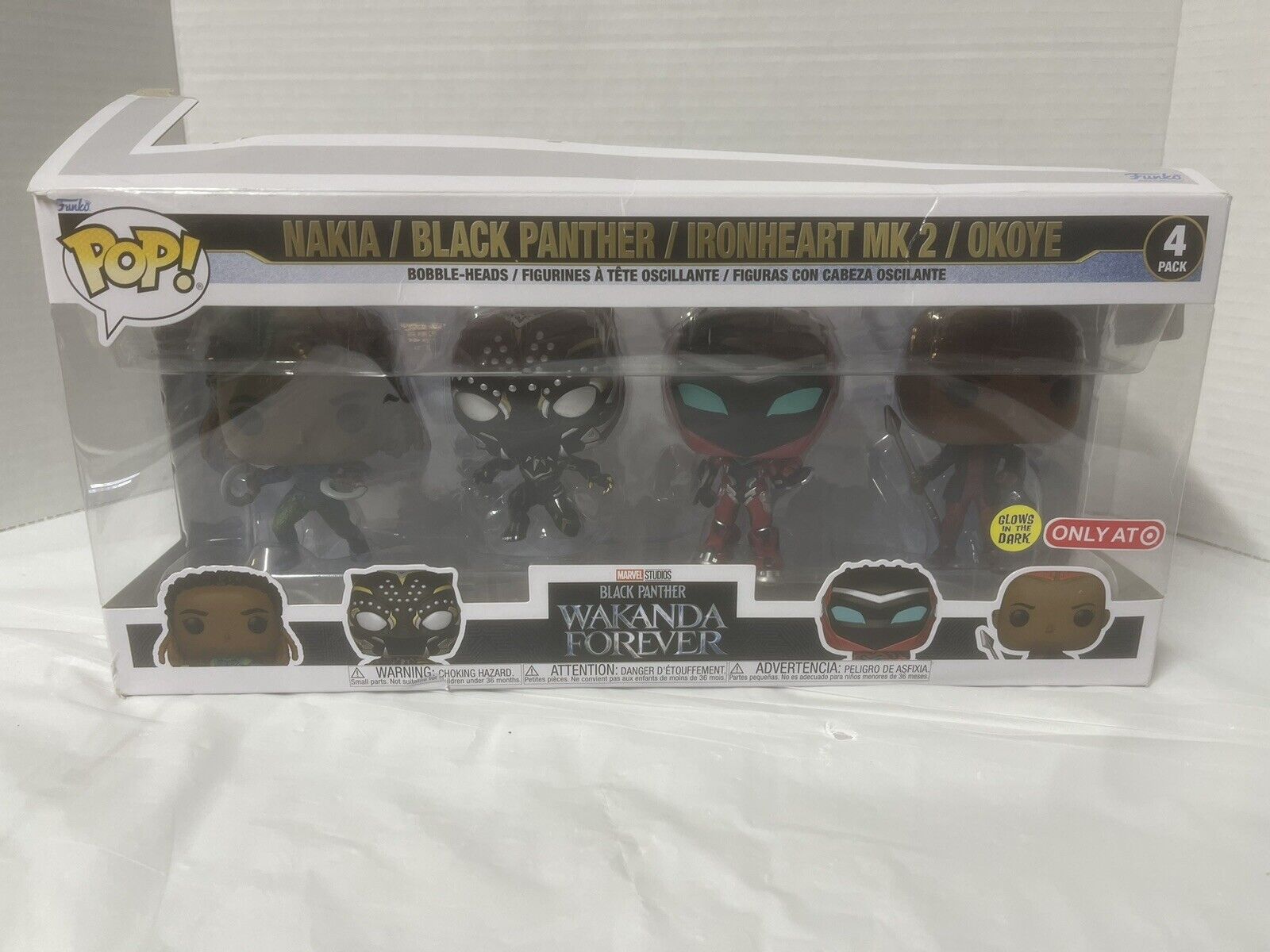 Funko POP Marvel Black Panther: Wakanda Forever - 4 Action Figures Damaged Box