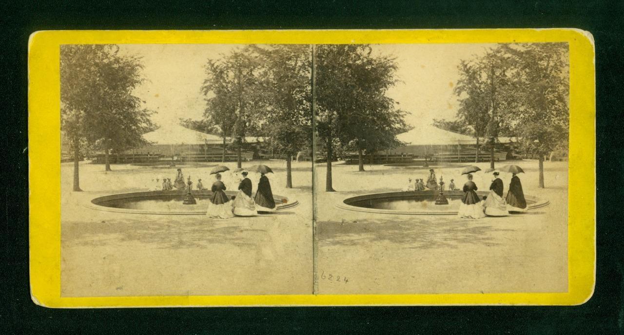 a742, E & H T Anthony Stereoview, #6217, The Fountain on the Mall, NY, 1870s