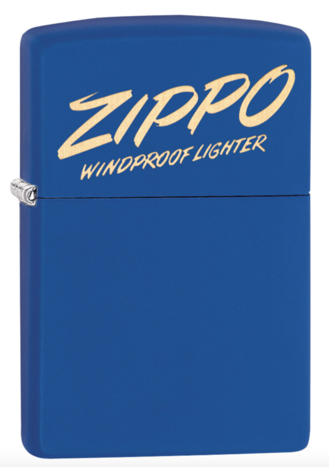 Zippo Windproof Lighter Royal Blue with Engraved Script Logo, 49223, New In Box