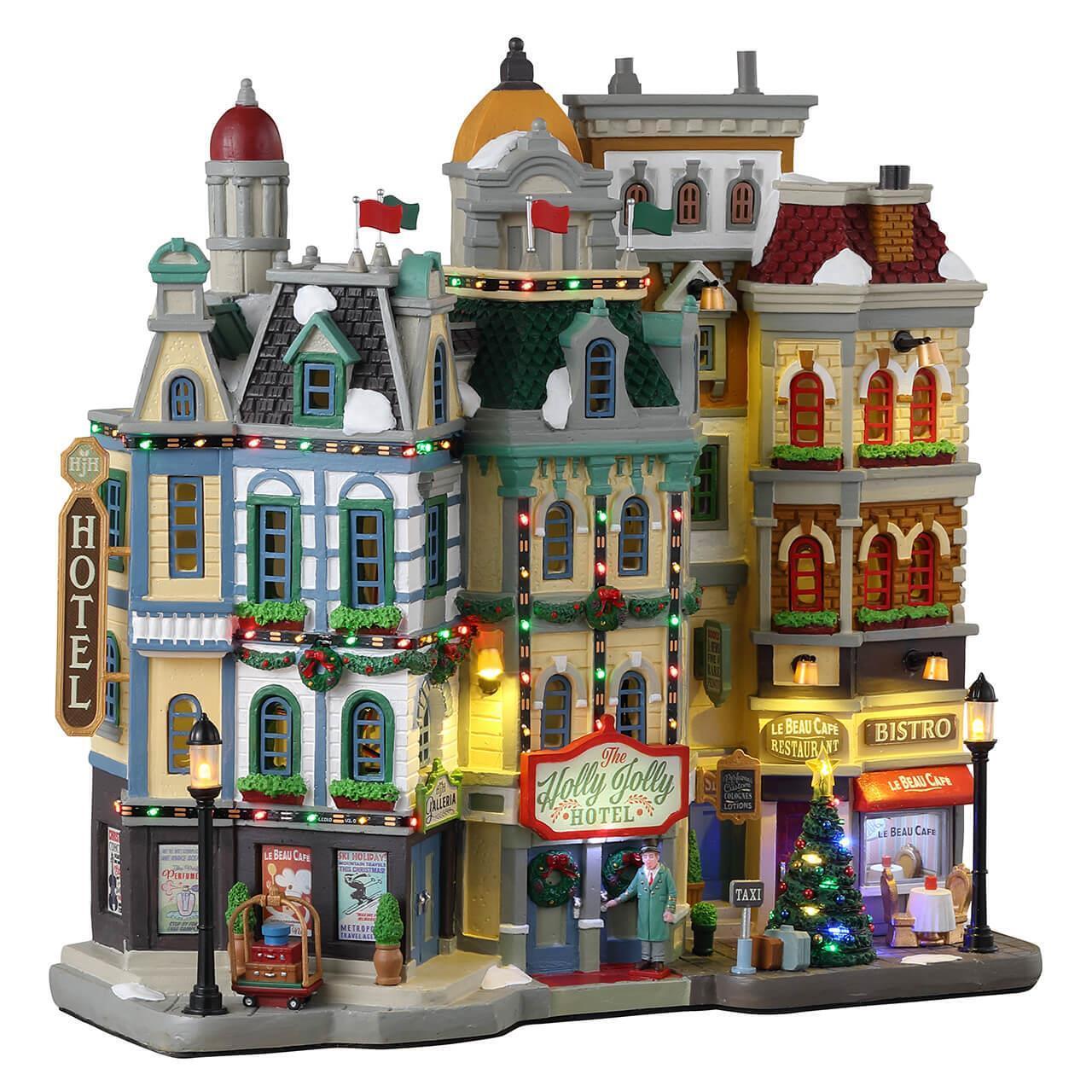Lemax Caddington Village The Holly Jolly Hotel Decorated Inside & Out 35028