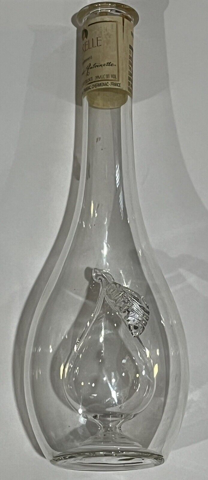 vintage liqueur bottles Glass Blown Pear Inside Poirelle Marie Antionette France