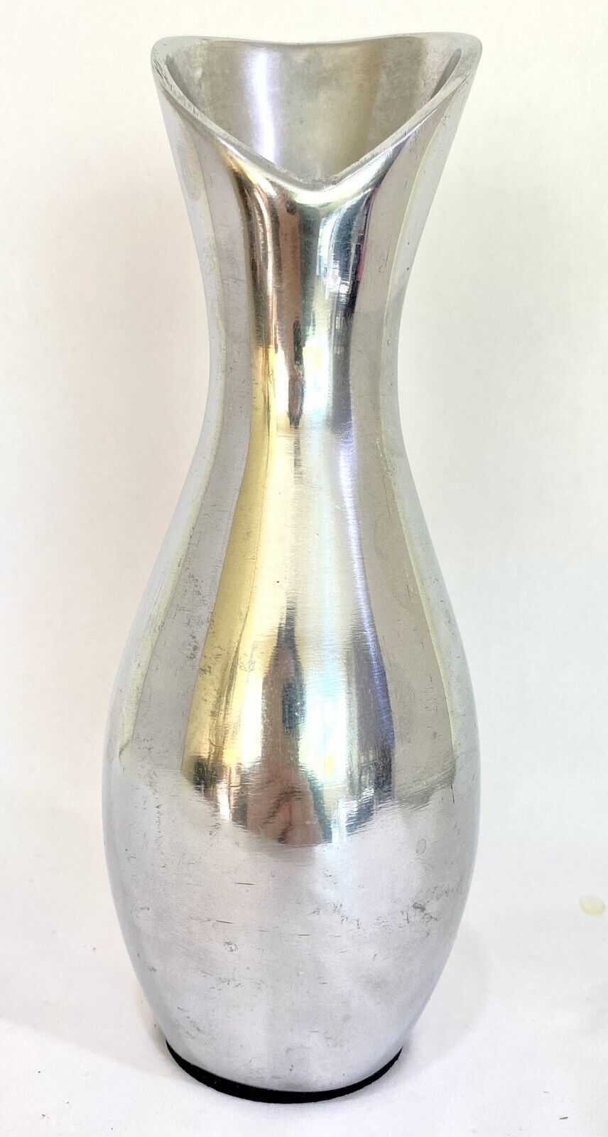 NAMBE Silver Metal Aluminum Alloy Vesta Flower Bud Vase 1998 Elegant Modern