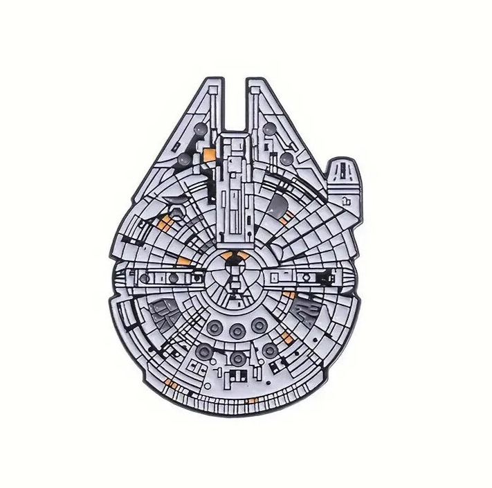 MILLENNIUM FALCON PIN Star Wars Layered Starship Gift Enamel Lapel Brooch