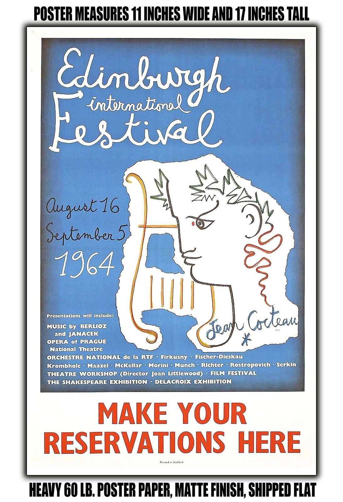 11x17 POSTER - 1964 Edinburgh International Festival