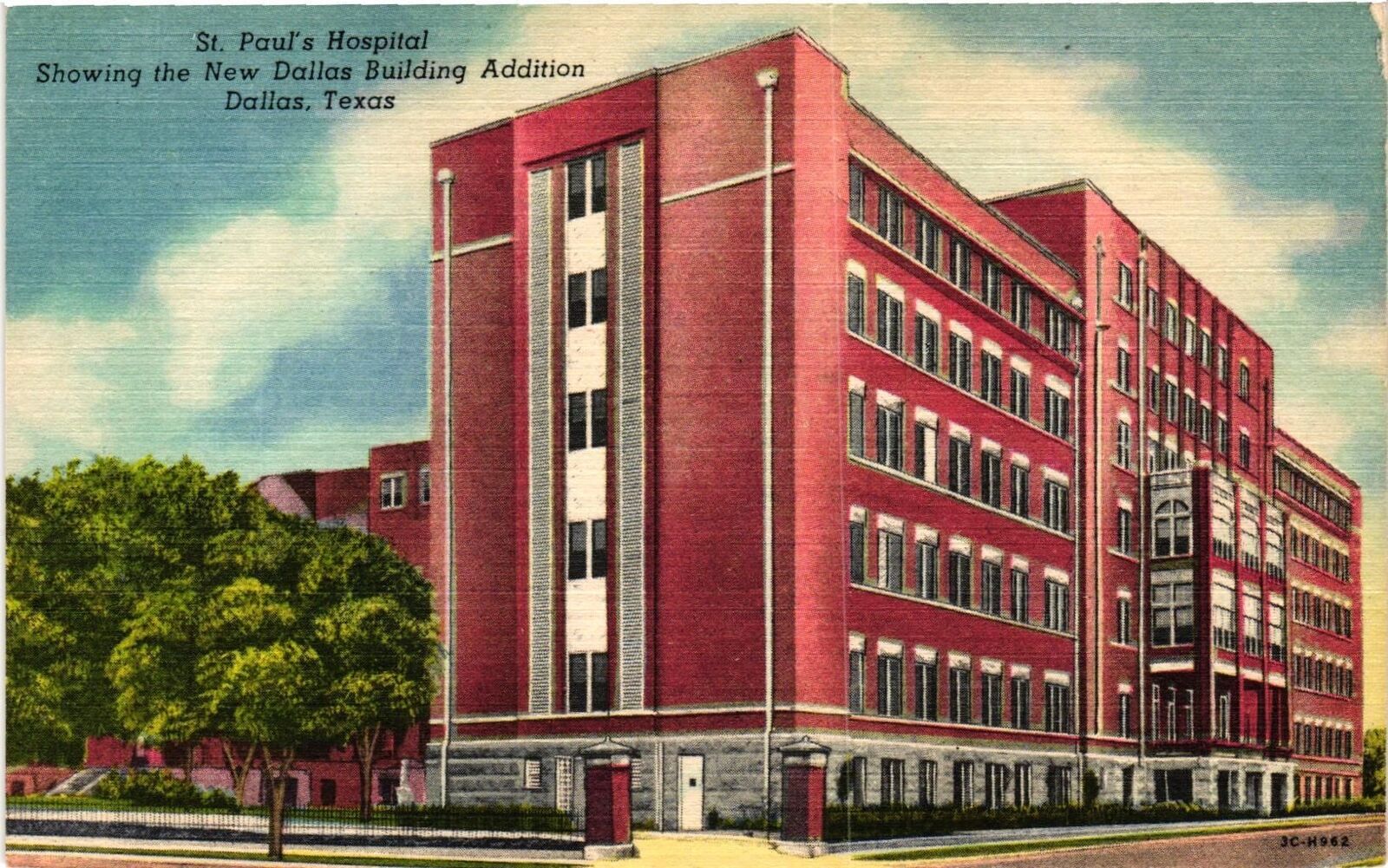 Vintage Postcard- St. Paul\'s Hospital, Dallas, TX