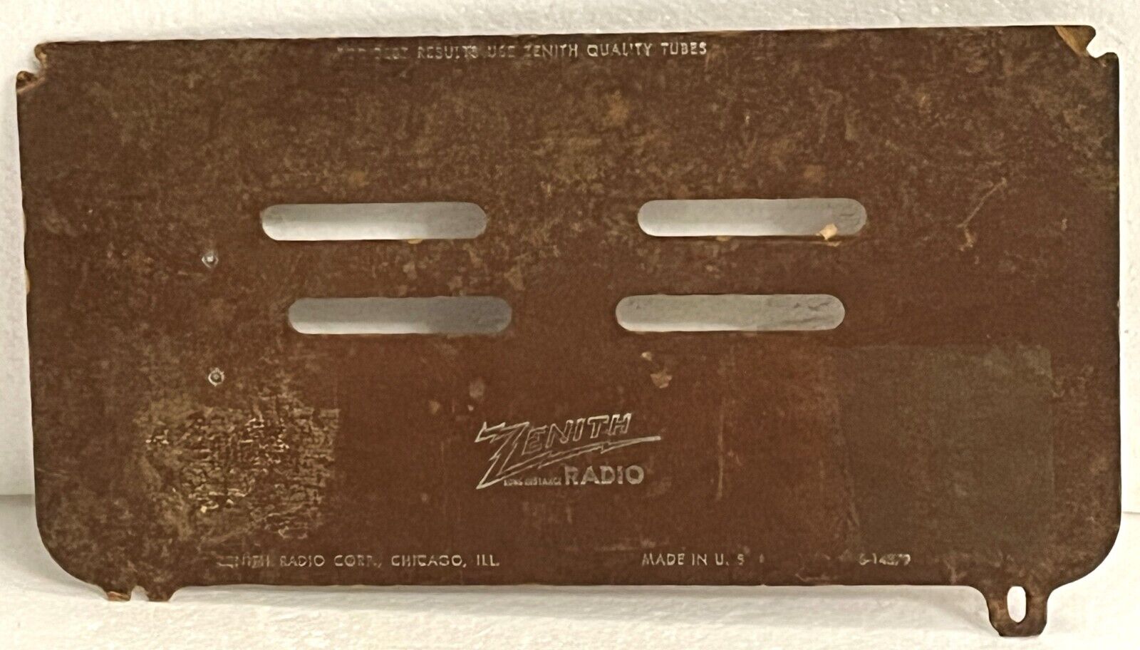 Vintage Zenith Radio Back Panel Parts