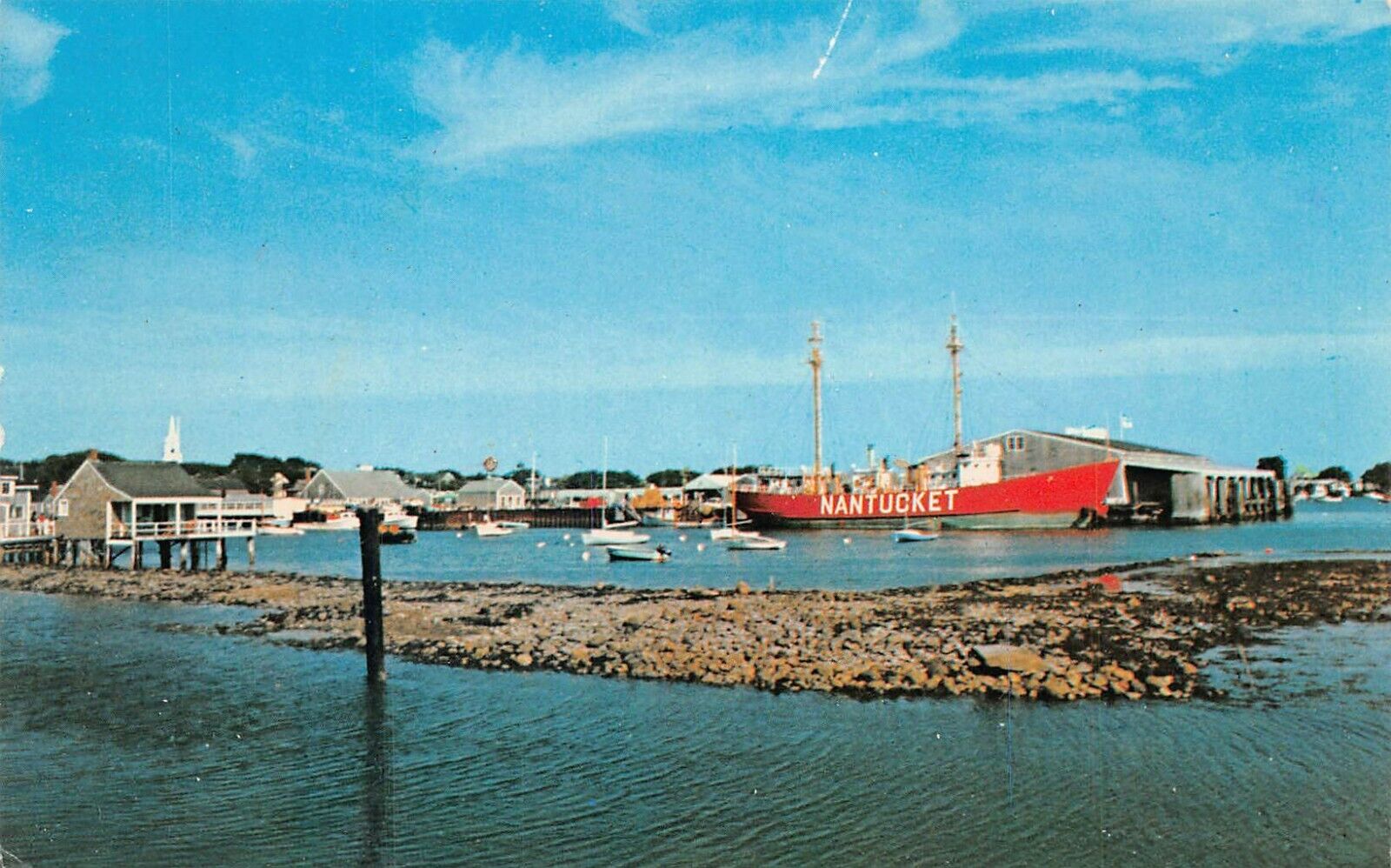Nantucket MA Massachusetts Lightship Light Vessel 112 LV-112 Vtg Postcard X2