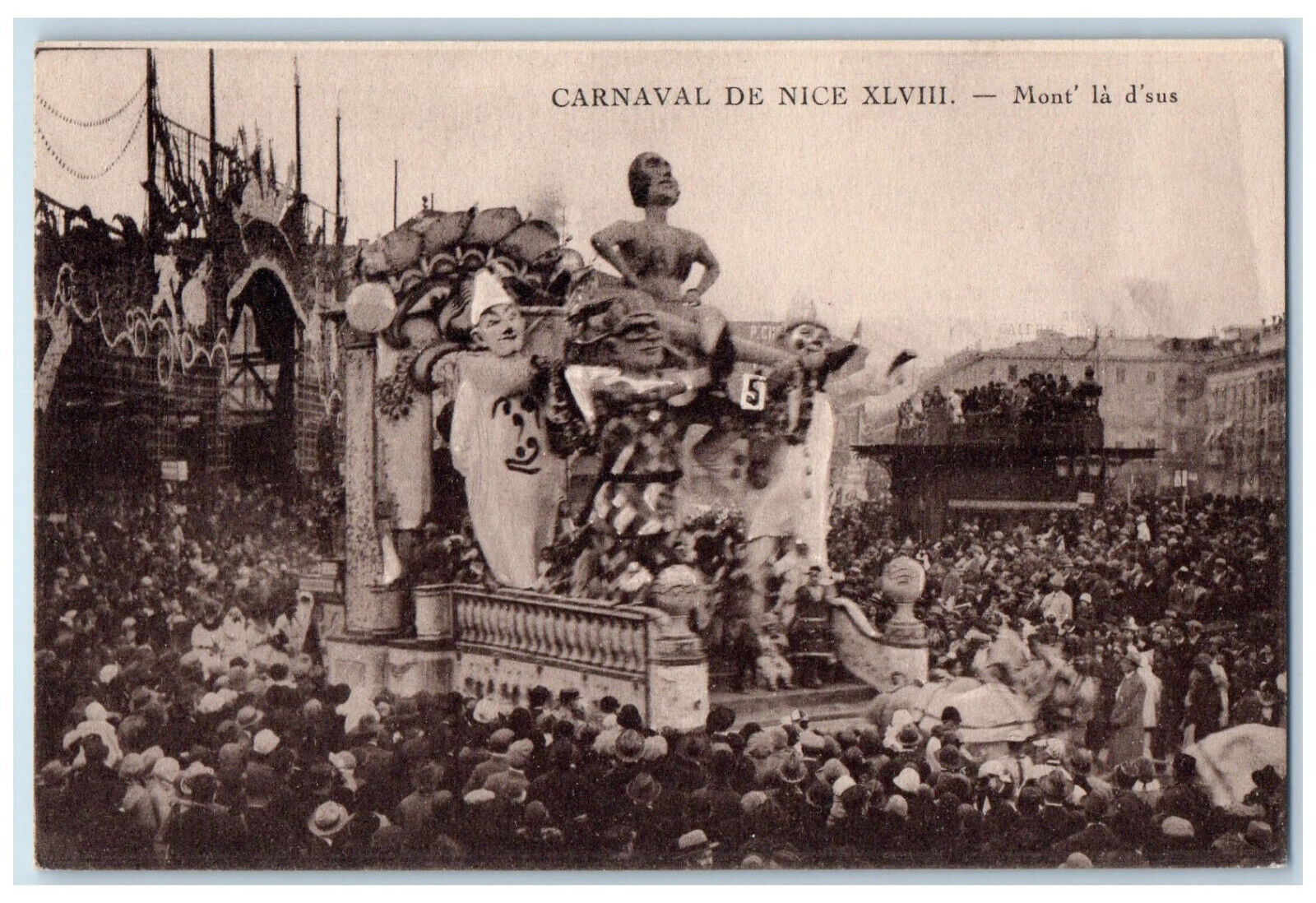 c1950\'s Mont La D\'Sus Carnaval De Nice XLVIII France Vintage Postcard