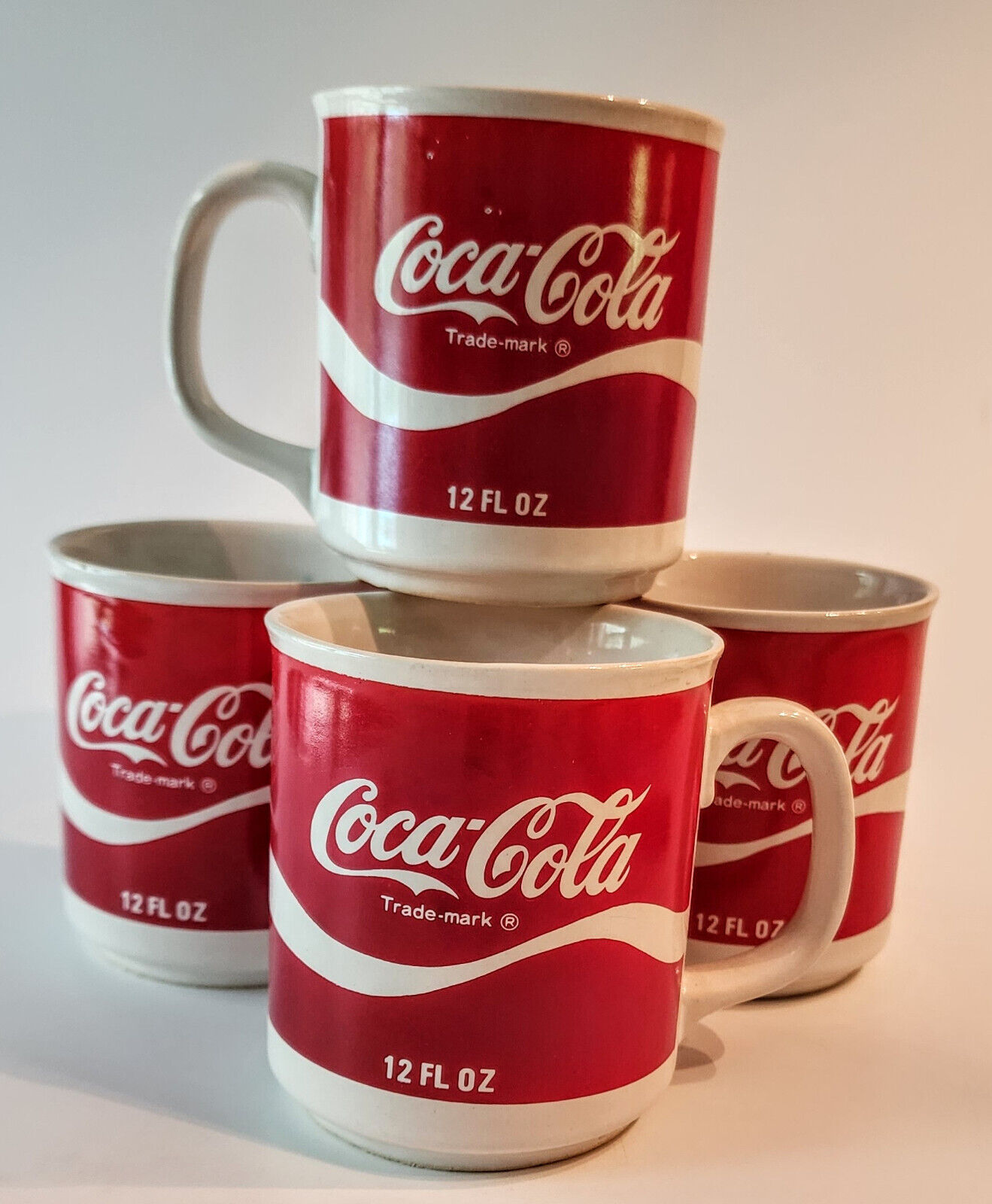 4 Vintage 60's Coca-Cola 12 oz Coffee Mugs New in Box