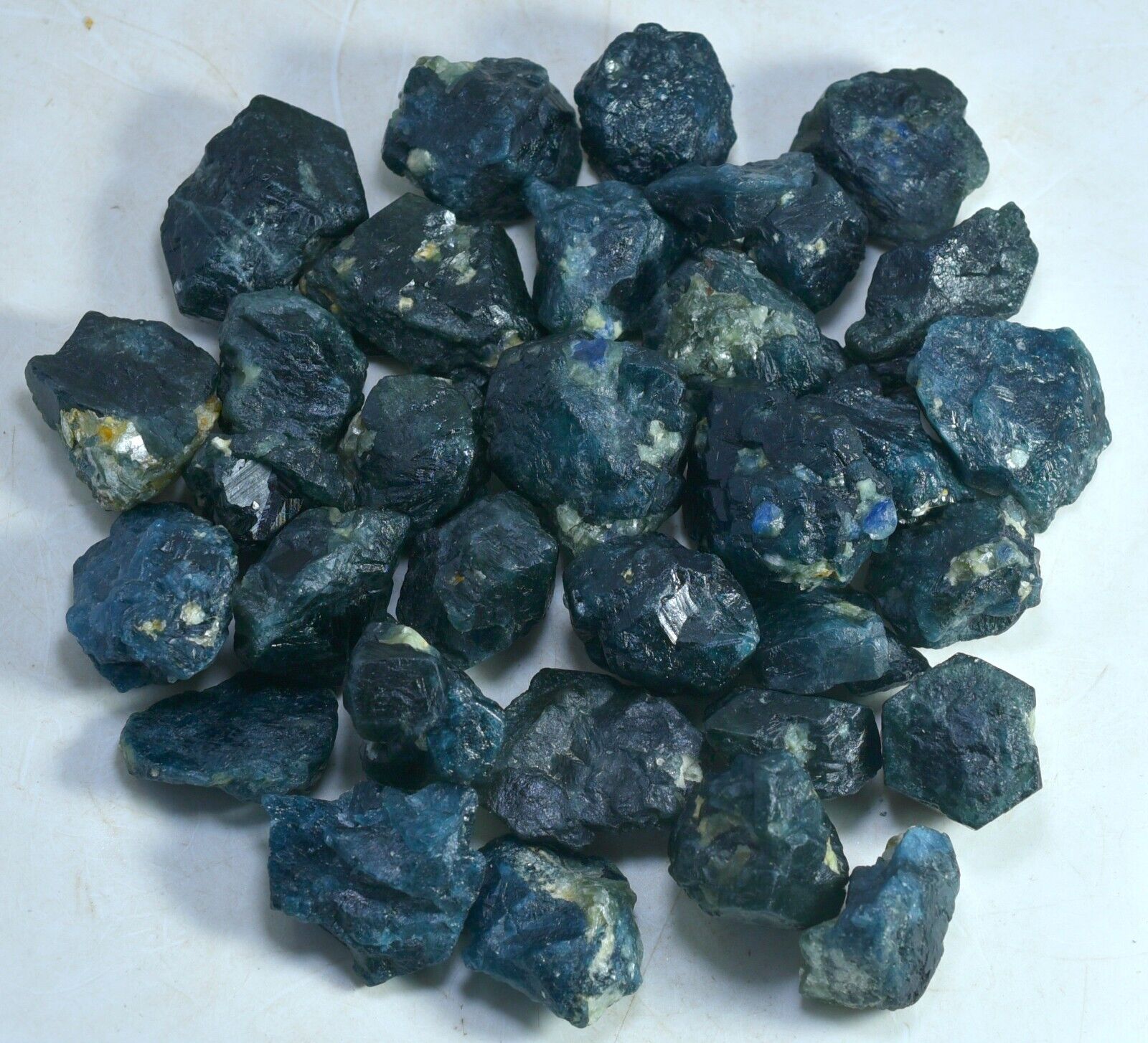 420 GM Faceted Transparent Natural Blue Gemmy DRAVITE TOURMALINE Crystals Lot