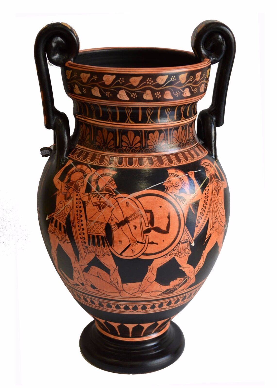 Achilles Hector Menelaos Paris -Trojan War Theme - Red Figure Volute Krater Vase