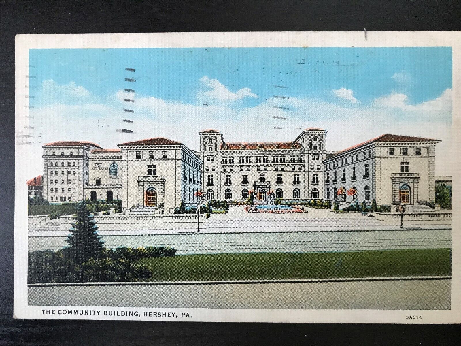 Vintage Postcard 1937 Community Building Hershey Pennsylvania (PA)
