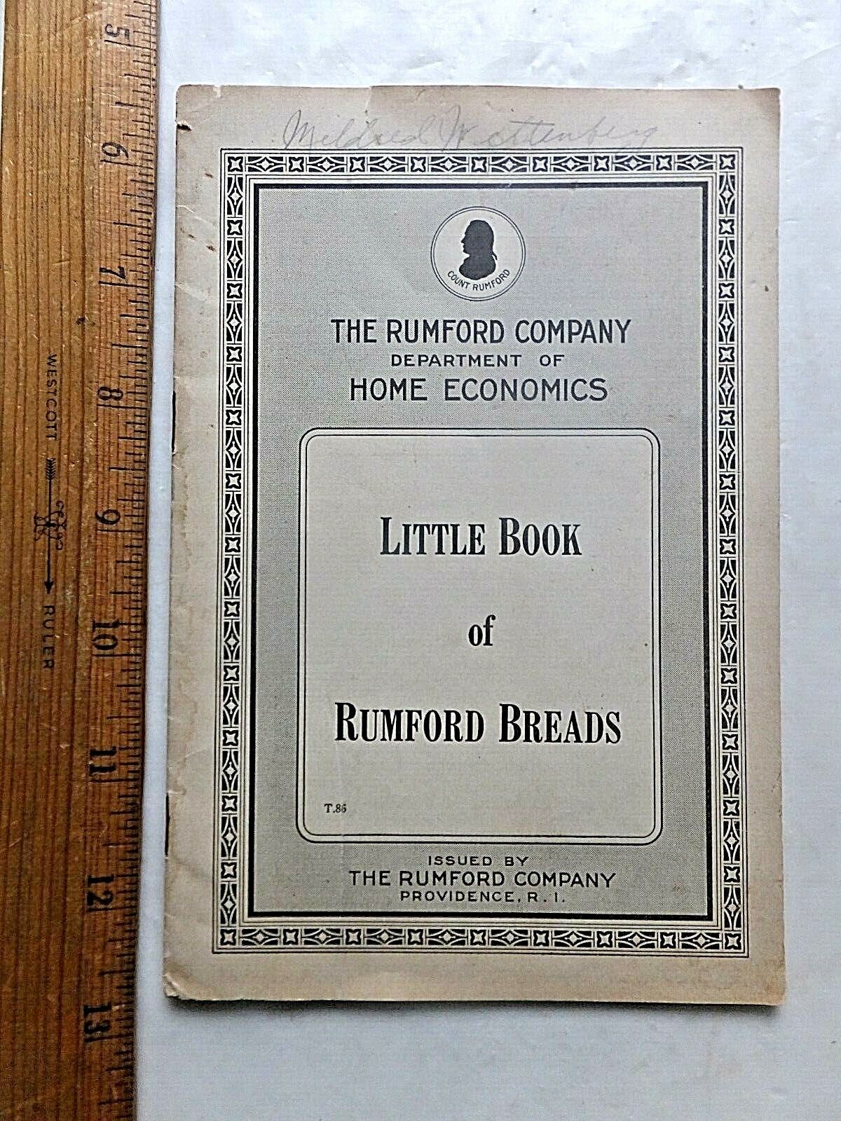 Little Book of Rumford Breads. ca.1930\'s?  Cook Booklet. 15 pages. 