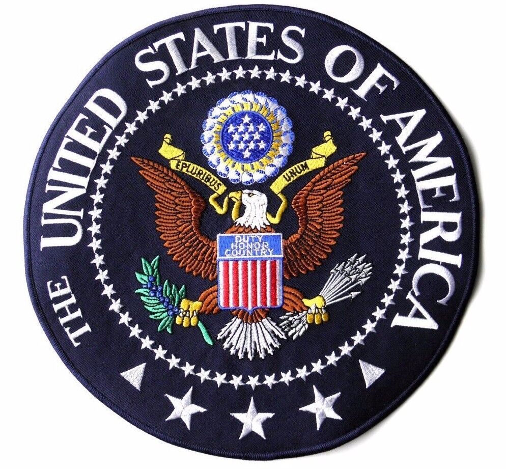 UNITED STATES OF AMERICA USA GREAT SEAL LARGE EMBROIDERED PATCH 10 INCHES