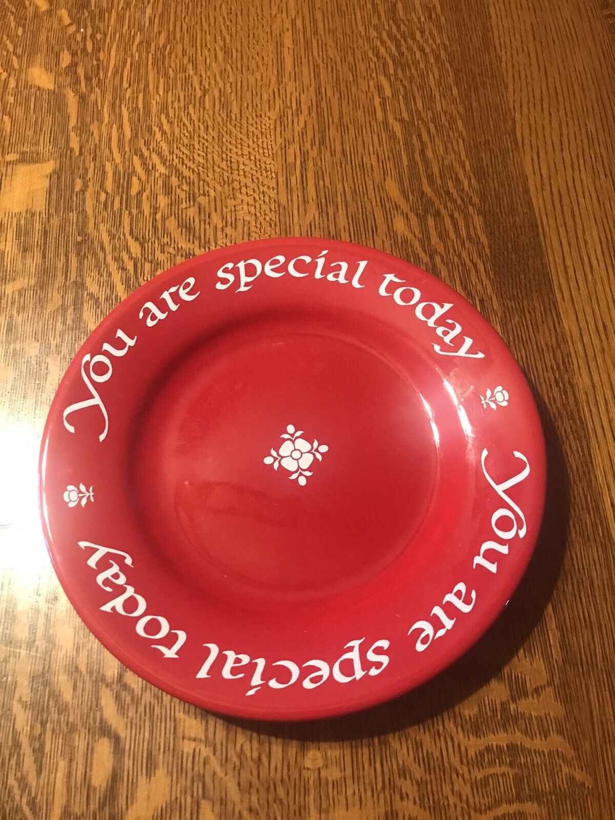 You Are Special Today Plate by Original Red Plate Co. 1979 CA, U.S.A.