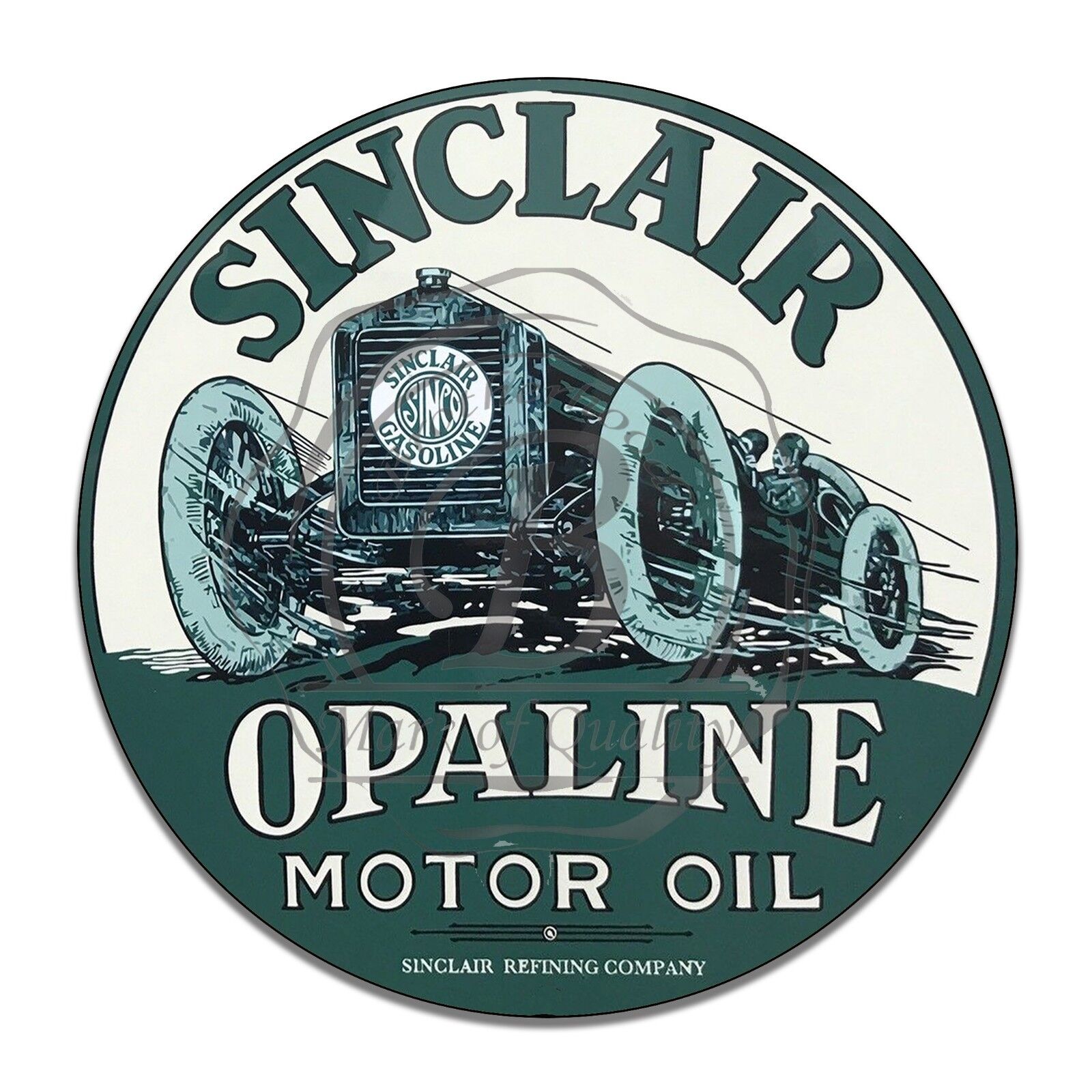 Sinclair Refining Company Opaline Motor Oil Reproduction Circle Aluminum Sign