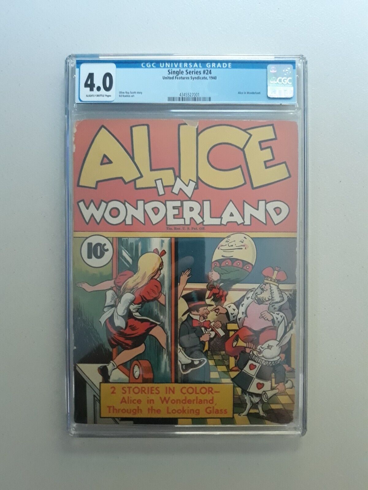 Single Series 24 Alice In Wonderland United Features 1940 Scarce CGC 4.0