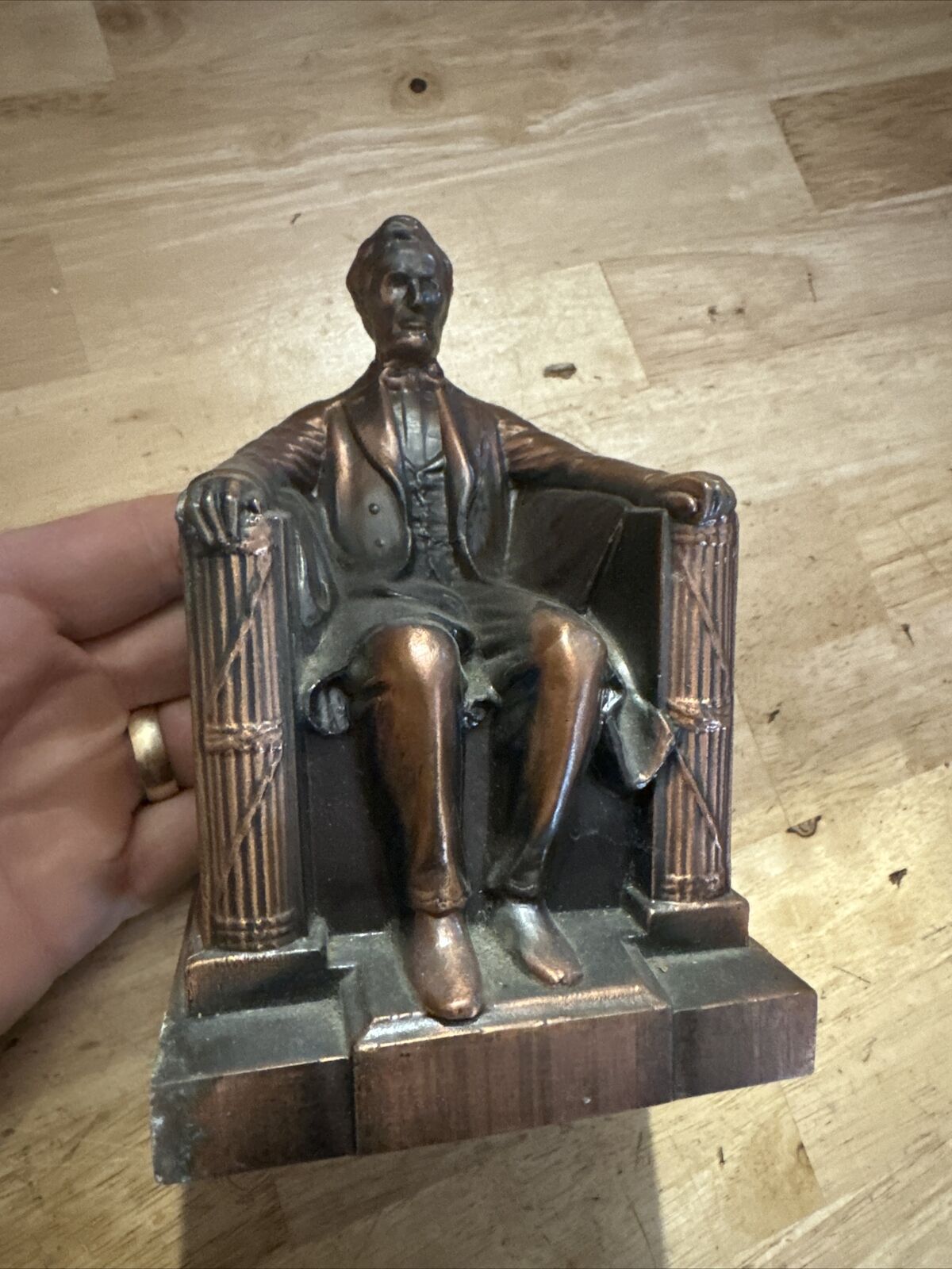 Abraham Lincoln Statue Bust Banthrico Vintage Piggy Bank Copper Figurine GIFT