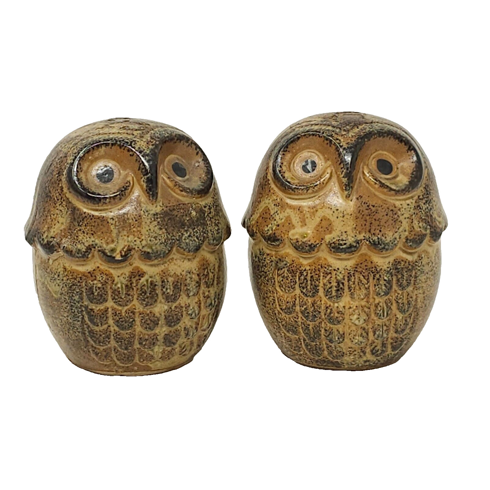 Glazed Pottery Owl Kitchen Salt and Pepper Shakers