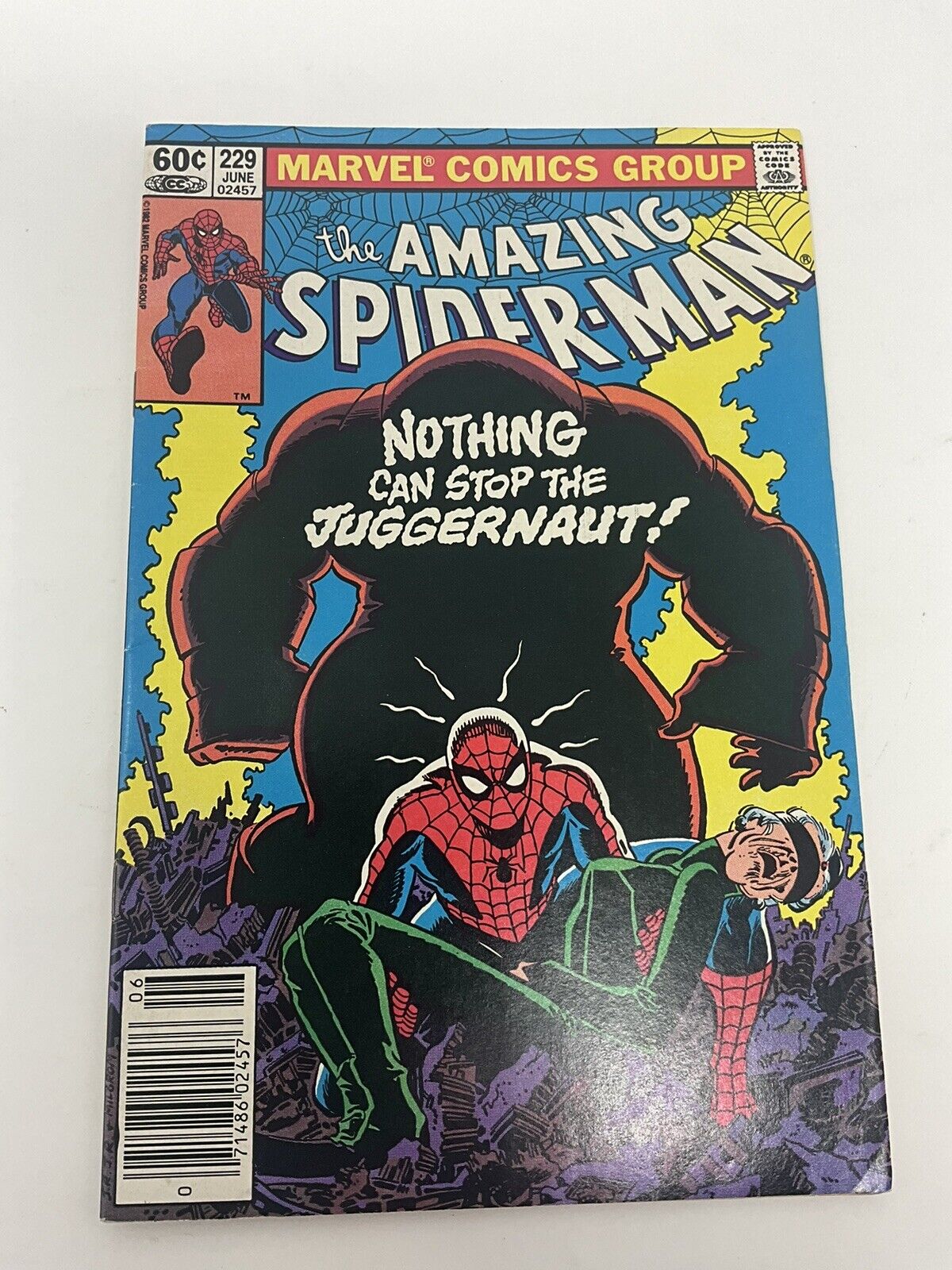 Superb Amazing Spider-Man #229 Juggernaut Marvel 1982 Marvel MCU High Grade NM