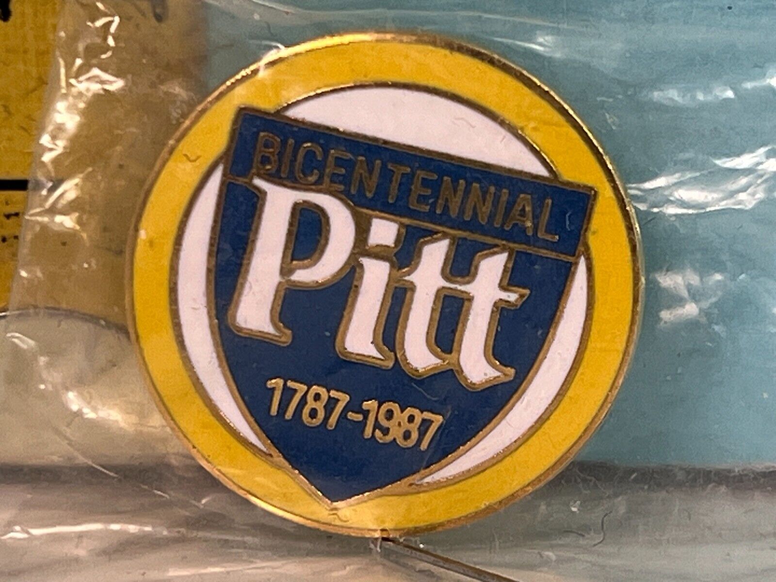 Vintage Pitt 1787 -1987 Bicentennial Pinback Button.