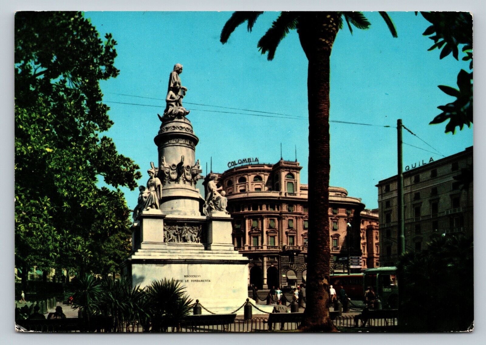 c1961 Acquaverde Square Genoa Italy 4x6\