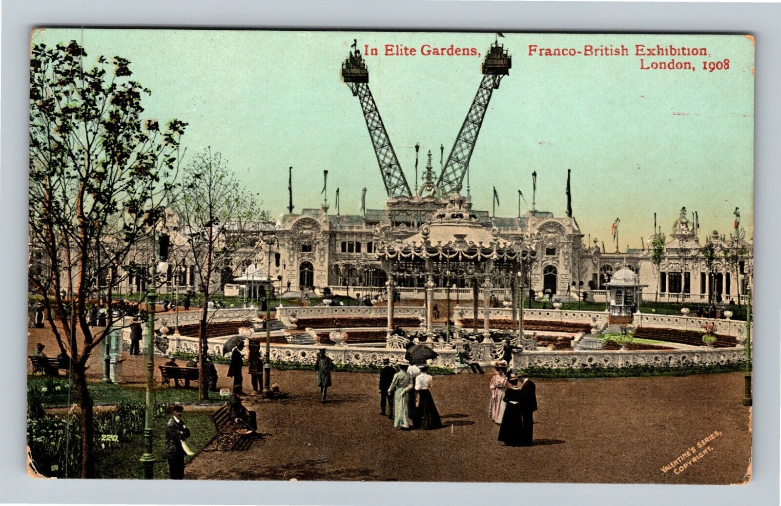 London UK-United Kingdom Franco-British Exhibition Elite Garden Vintage Postcard