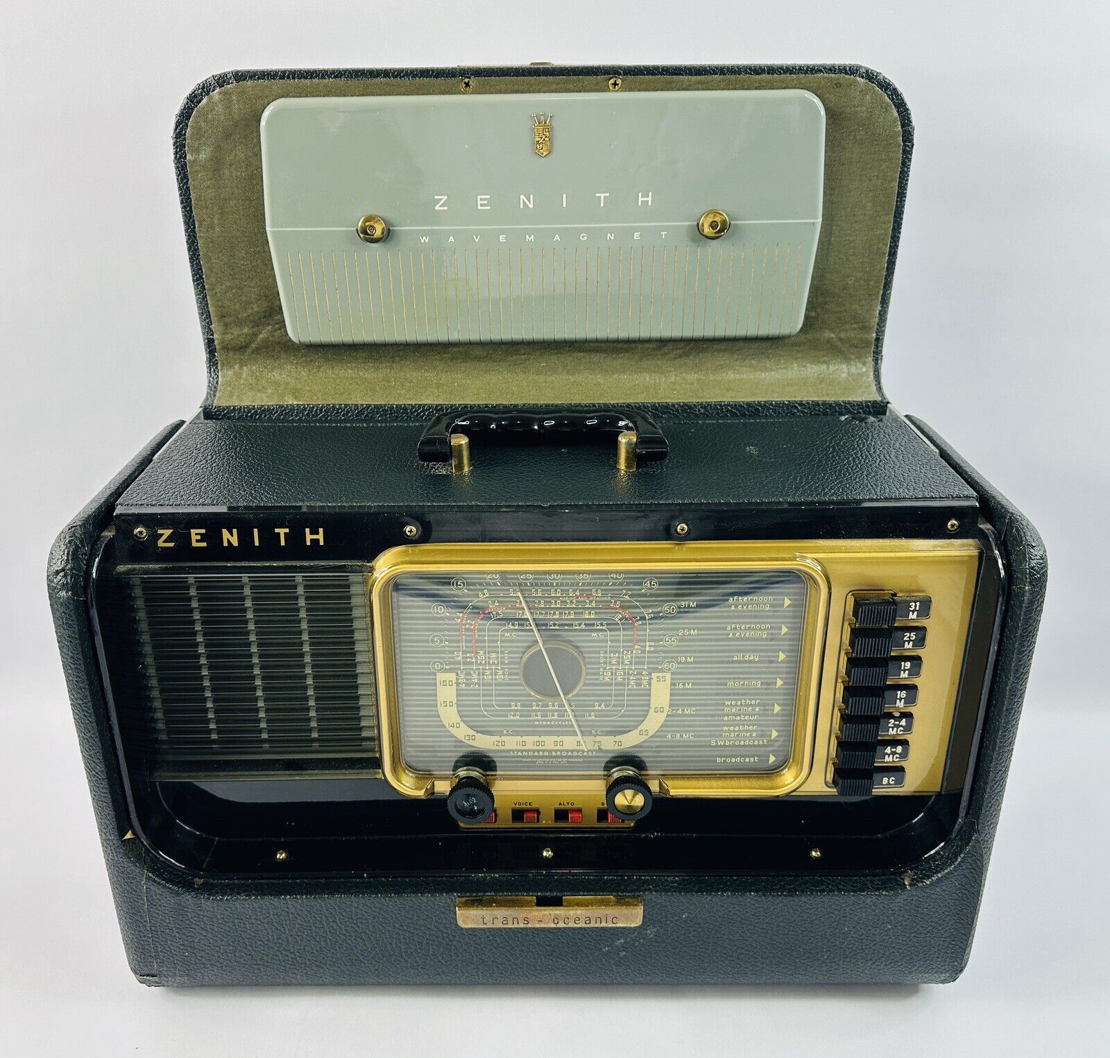 Restored 1951 Zenith Trans Oceanic Model H500 Shortwave Radio 5H40 WORKS GREAT