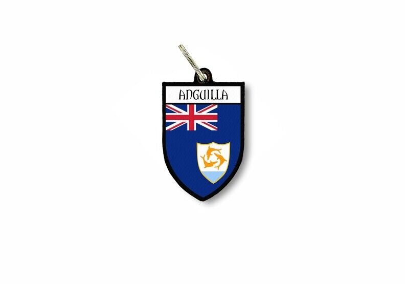 keychain key chain ring flag national souvenir shield anguilla
