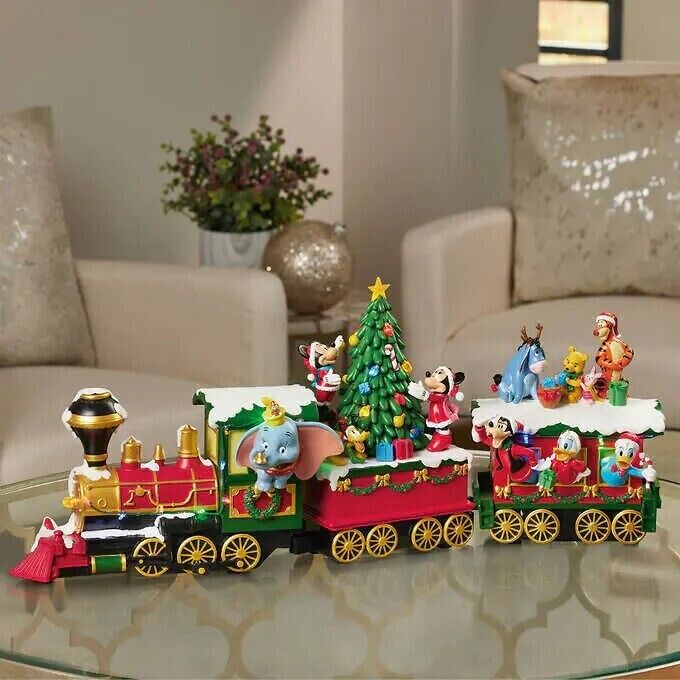 Disney Holiday Christmas Train with Lights & Music Mickey Dumbo Pooh NEW