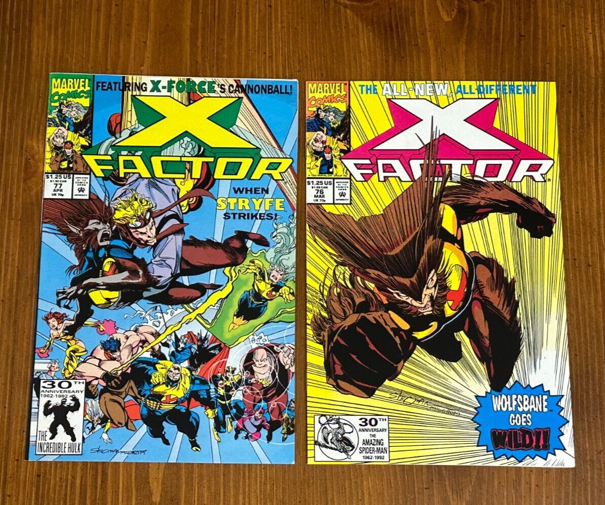 X-Factor #76-#77 Comic Lot (Marvel Comics) 1992