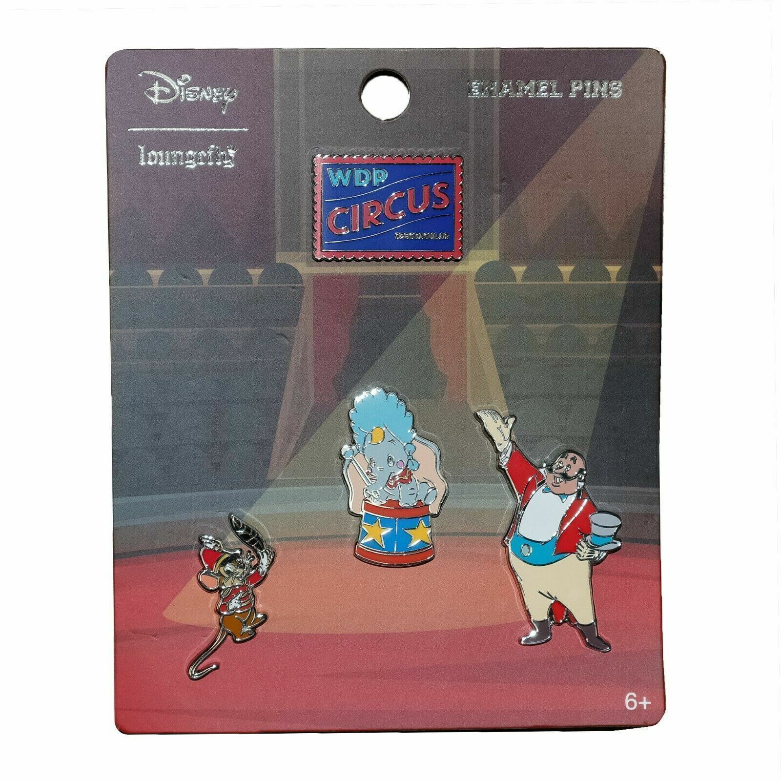 New Collectible Disney's Dumbo's Circus 4 Piece Enamel Pin Set by Loungefly