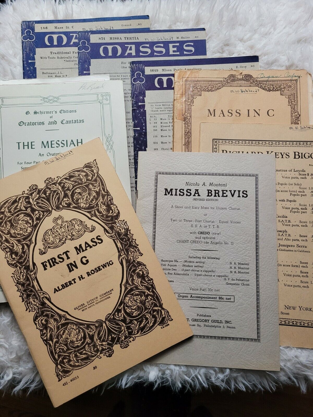 Vintage 1930s Christain Mass Reading Booklets & music chorus lot of 8 