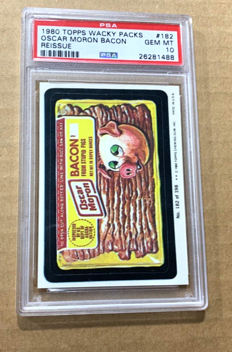 1980 Topps Wacky Packs Oscar Moron Bacon  # 182 Reissue PSA 10 Gem Mint