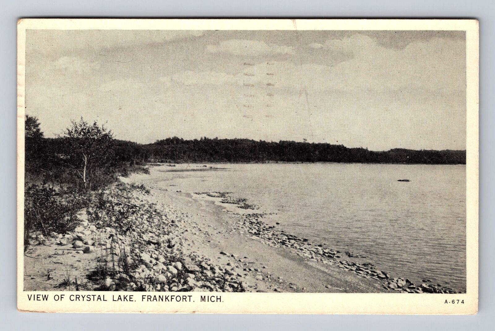 Frankfort MI-Michigan, Scenic View Crystal Lake, Antique Vintage c1934 Postcard