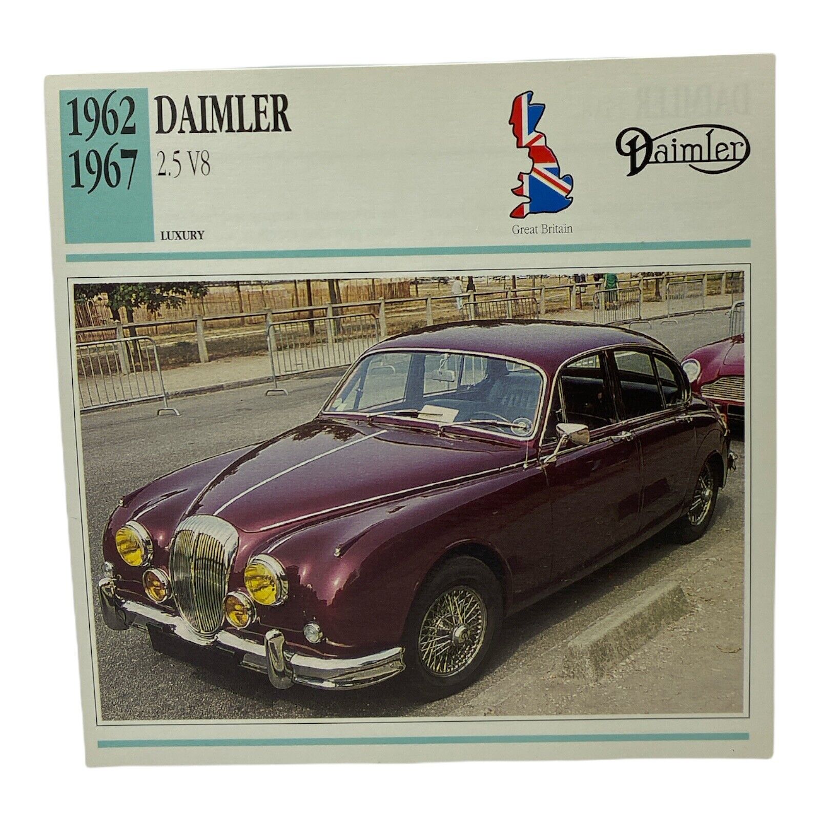 Cars of The World - Single Collector Card Edito-Service 1962-1967 Daimler 2.5 V8