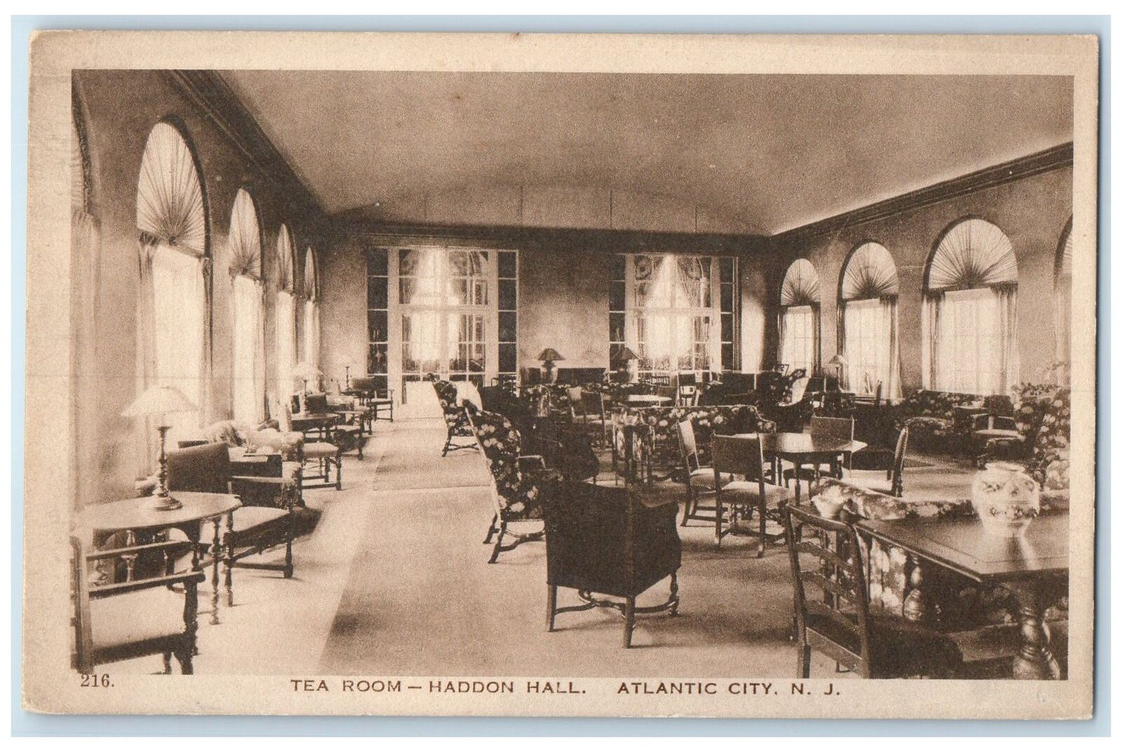 c1940s Team Room Scene Haddon Hall Interior Atlantic City New Jersey NJ Postcard