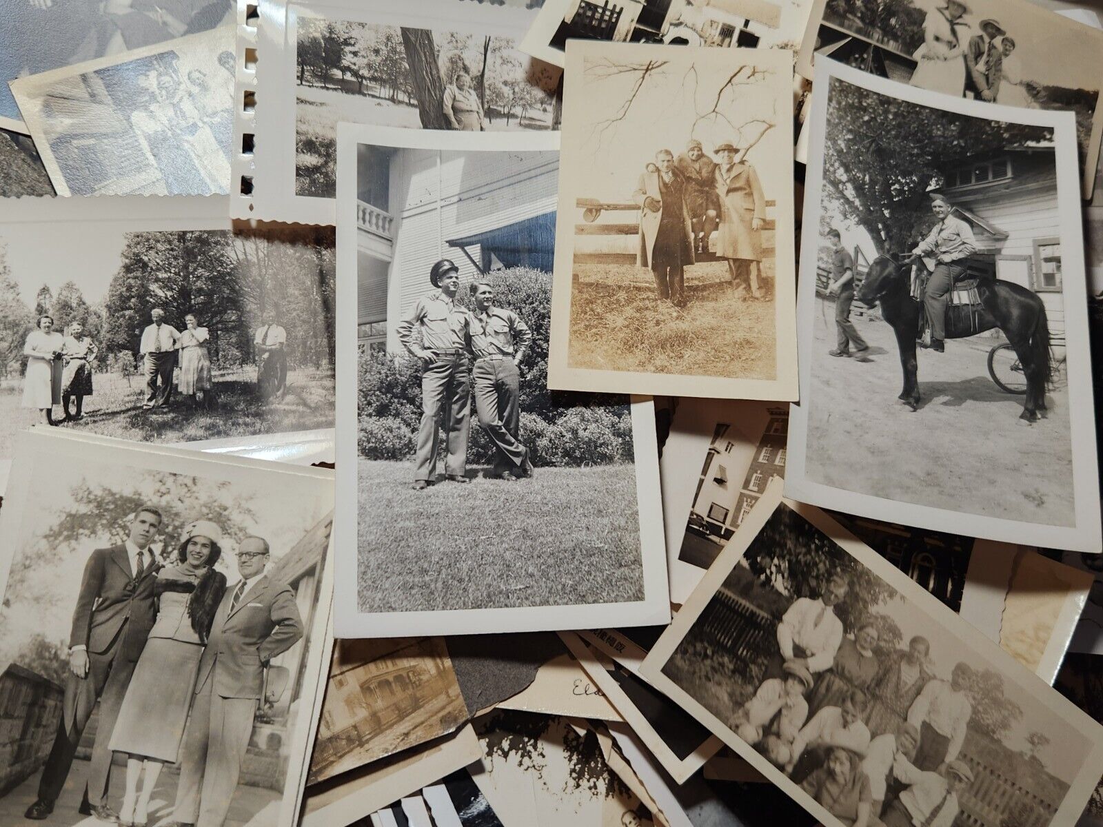 100 Vintage Black & White Found Photos Snapshots Antique Variety Bundle Mystery