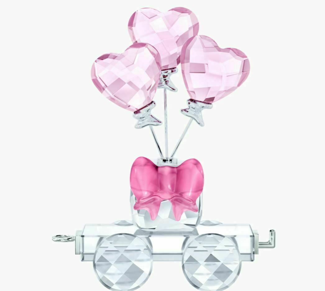 Swarovski Heart Balloons Wagon First Steps #5428615 New in Box