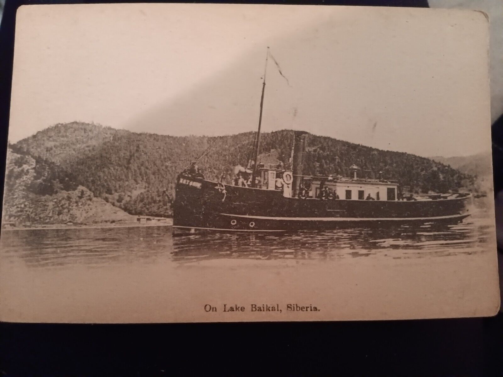 c1910's On Lake Baikal Siberia Russia Steamer Ship YMCA WW1 Antique Postcard