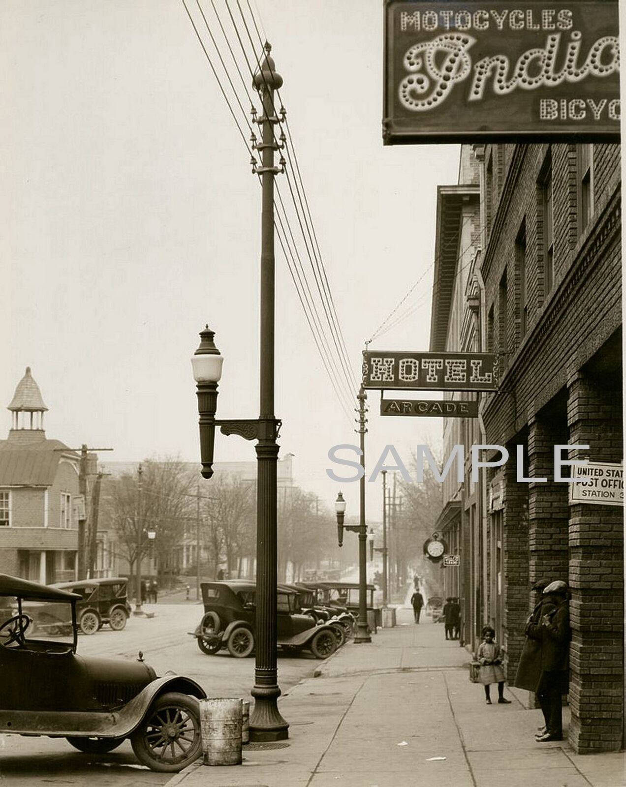 1925 RALEIGH North Carolina STREET SCENE  East Hargett Street 8.5X11 PHOTO