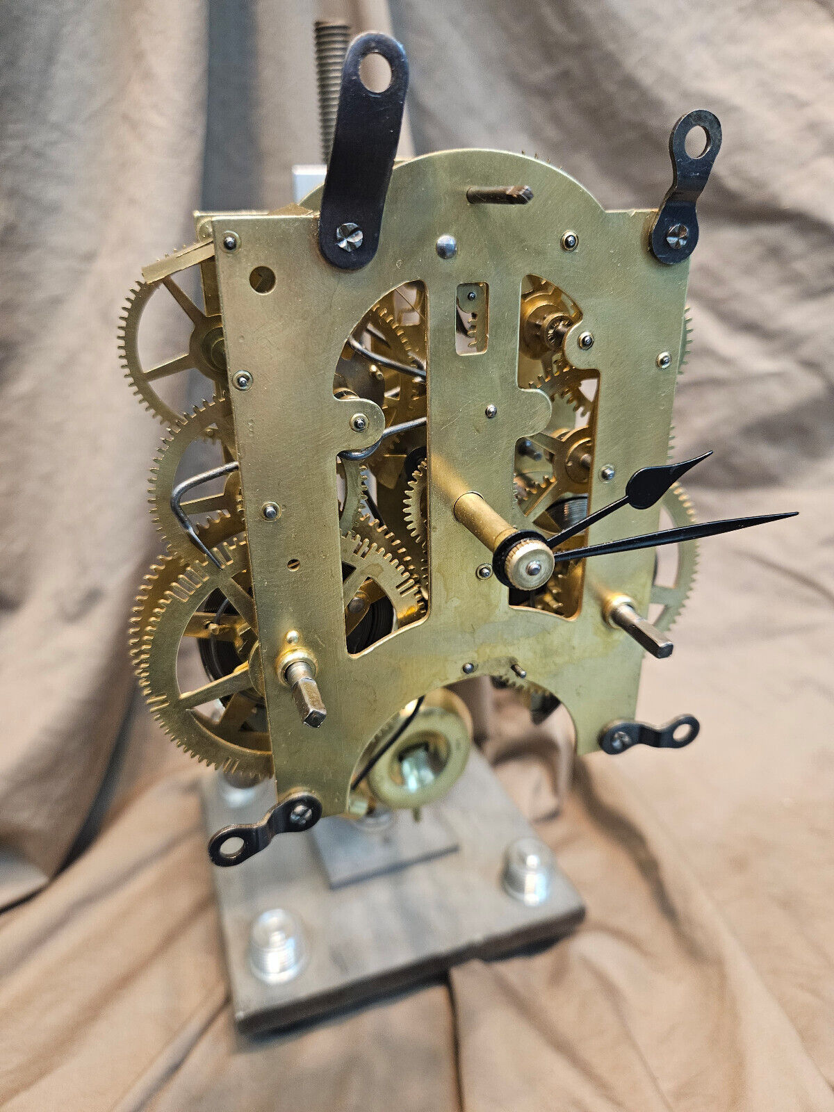 Restored Ansonia #4 1/2 Clock Movement Cleaned /Serviced w/key, pend Refurbished