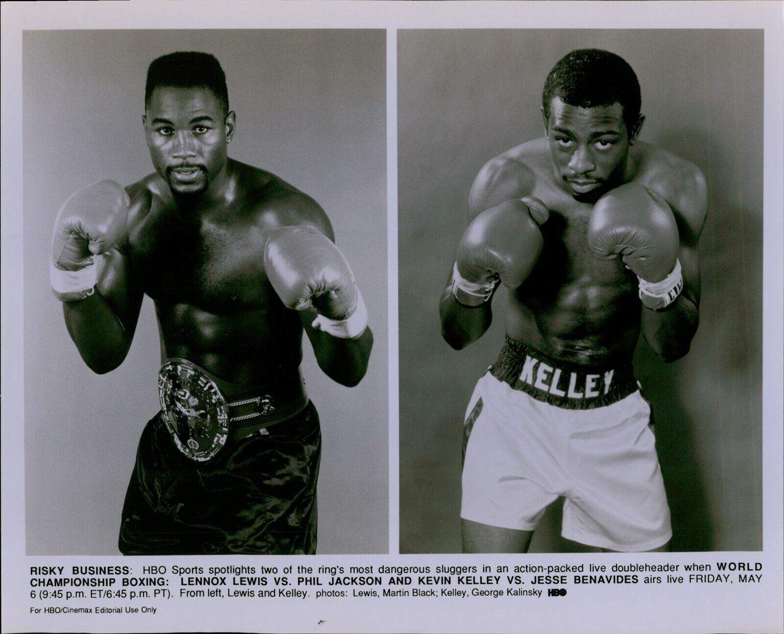 LG772 Original Martin Black Photo PHIL JACKSON KEVIN KELLEY Heavyweight Boxing