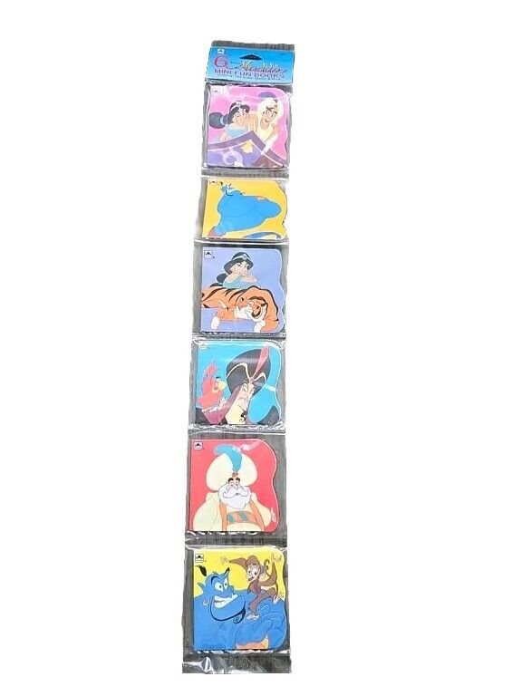 1993 The Walt Disney Company 6 Mini Fun Books Aladdin  Coloring, Dot To Dot...