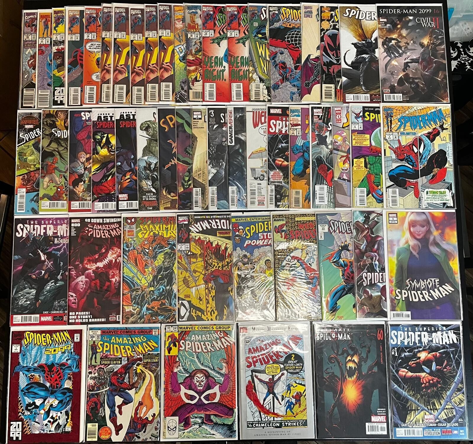 (53-Book) SPIDER-MAN Marvel Comics MEGA LOT with Amazing, 2099, Superior, Web +