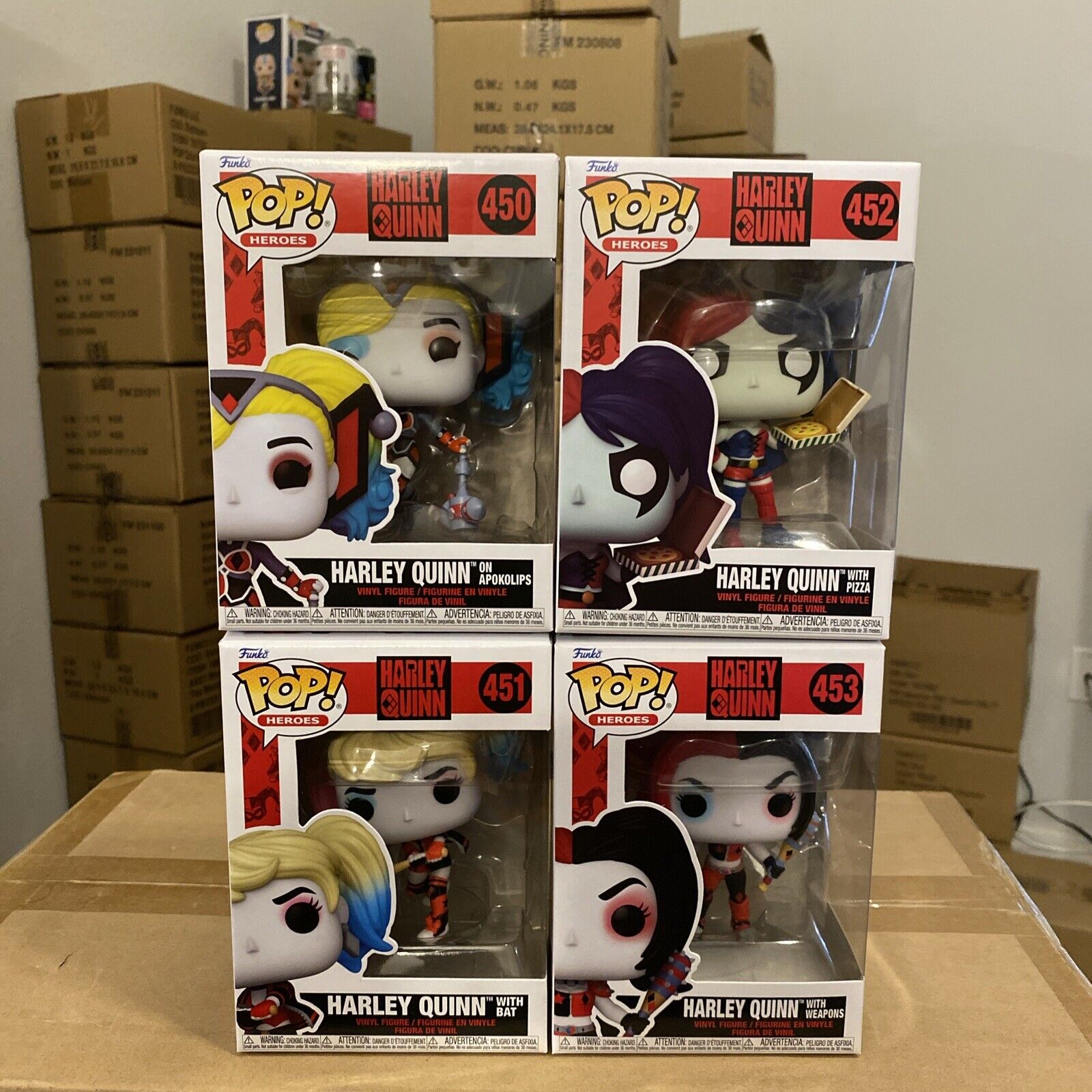 Funko POP Heroes Harley Quinn Takeover - Complete Set Of 4 - Mint